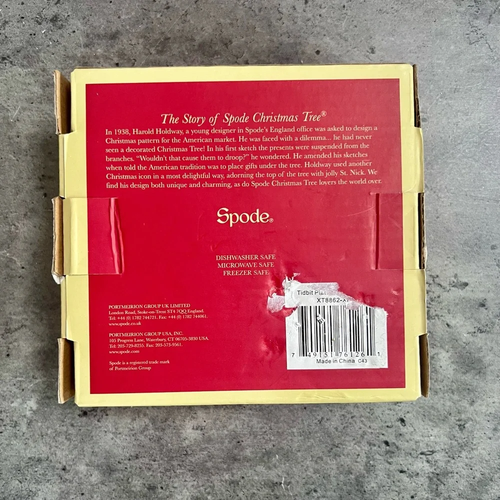 SPODE Christmas Tree Set of 4 Tidbit Plates - Picture 4 of 8